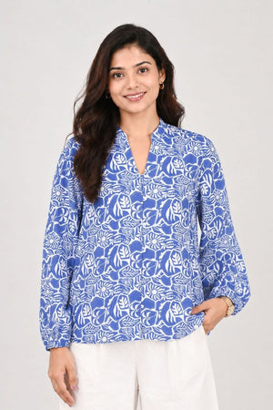 Azure Blue Collared Shirt