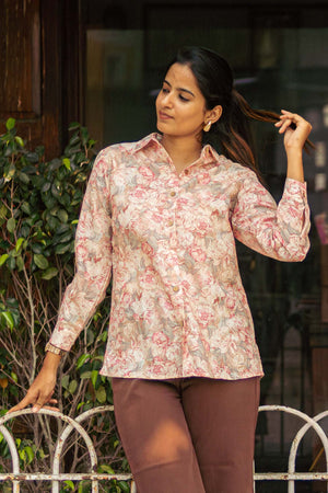 Dusty Rose Printed Shirt