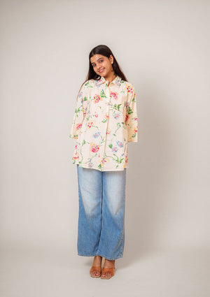 Off-White Floral Relaxed Shirt