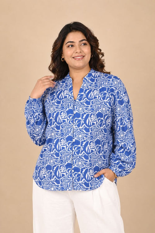 Azure Blue Collared Shirt