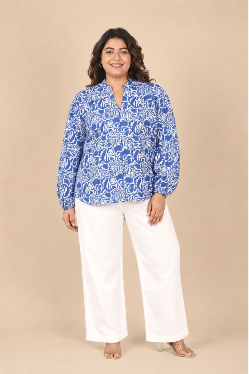 Azure Blue Collared Shirt