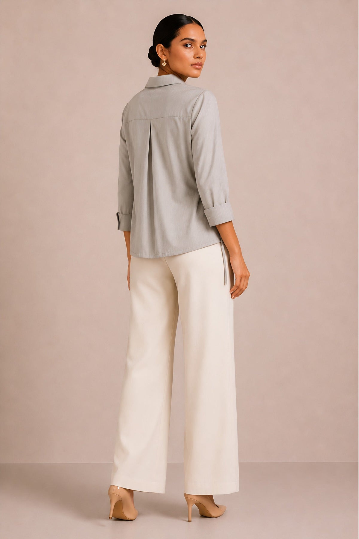 Beige Wrap Shirt