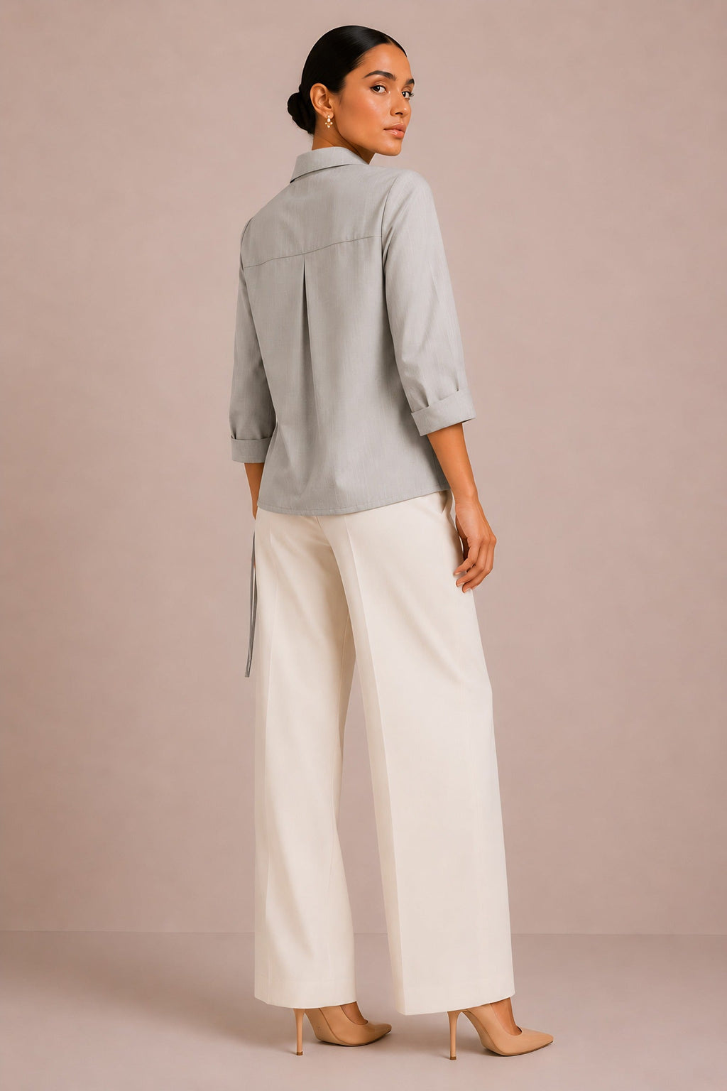Beige Wrap Shirt
