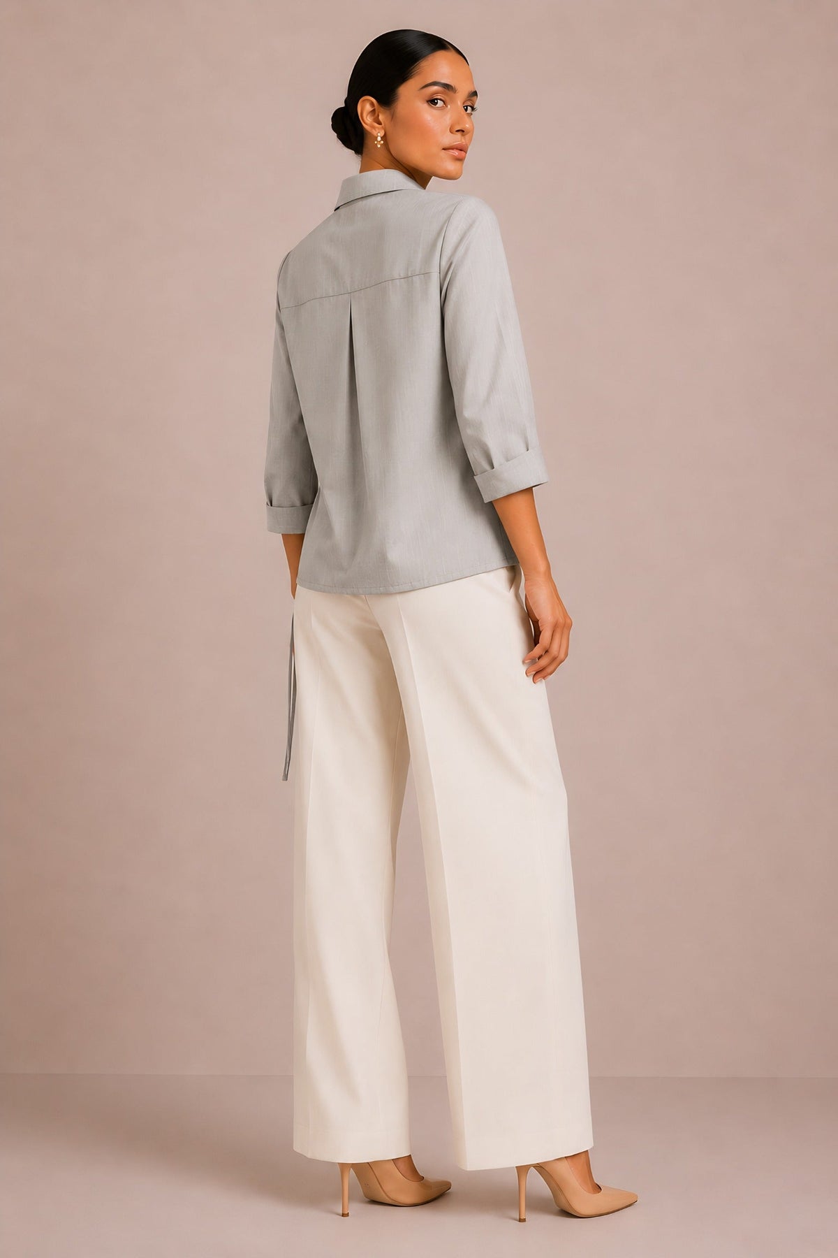 Beige Wrap Shirt