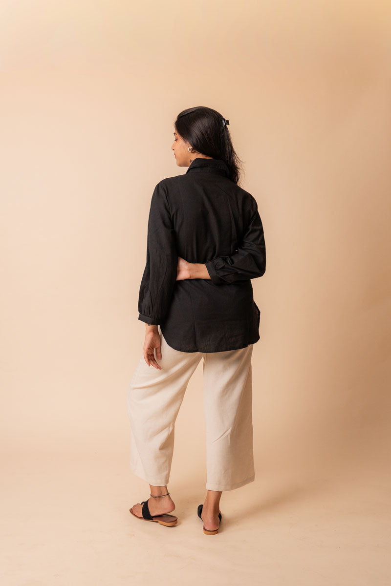 Black Solid Flex Top