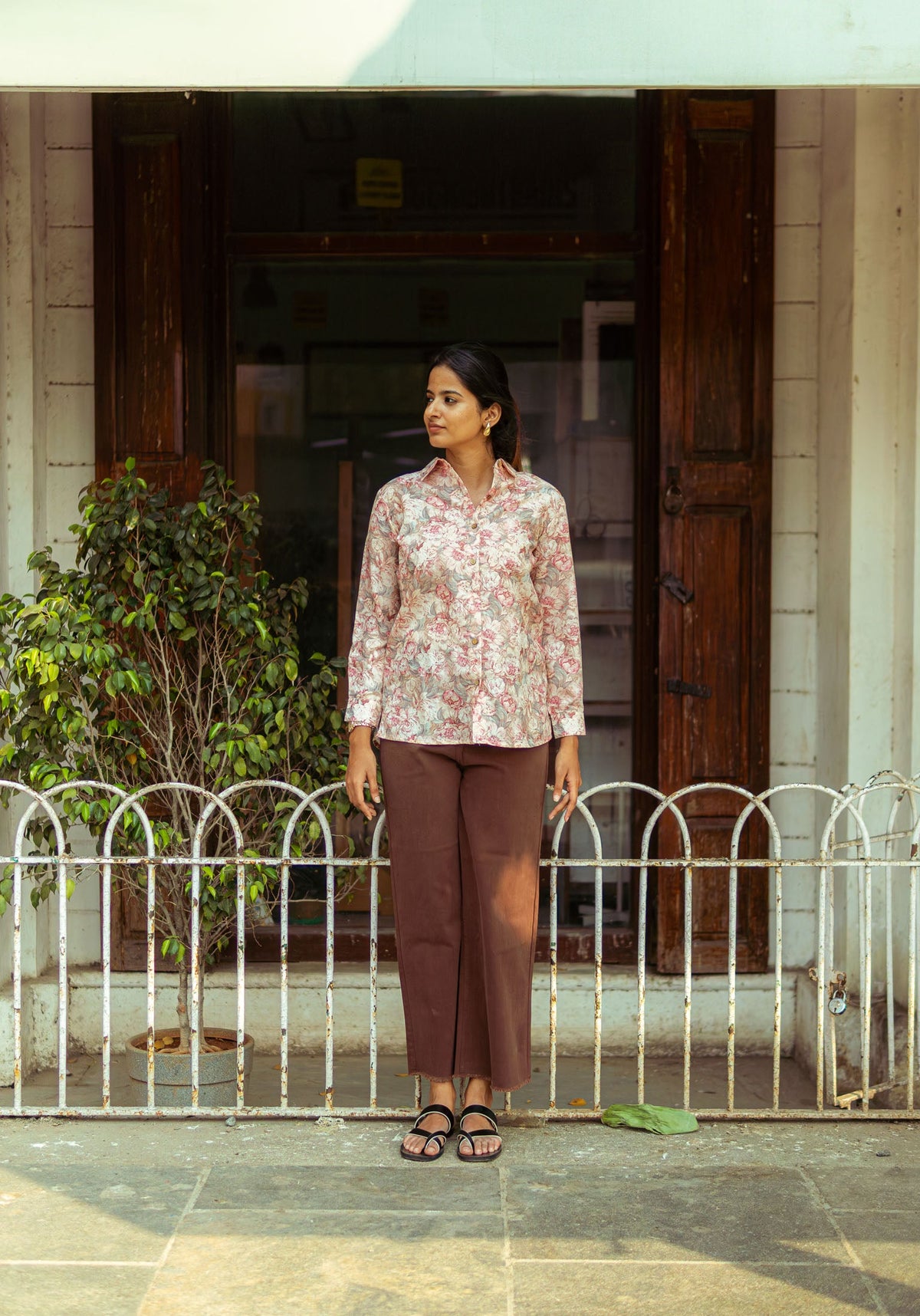 Dusty Rose Printed Shirt