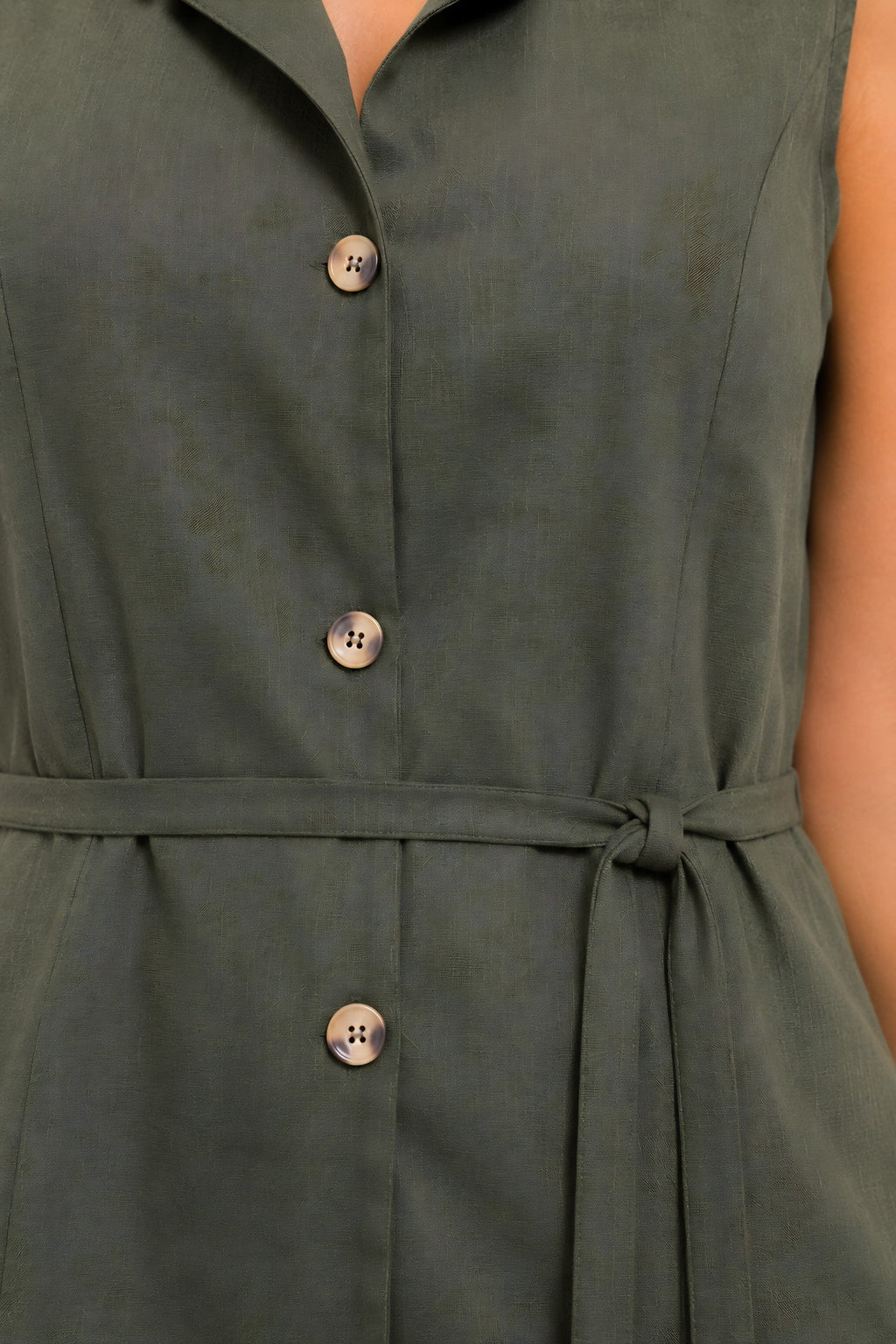 Green Waist Tie Shirt
