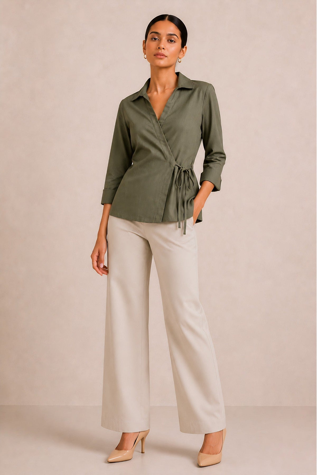 Green Wrap Shirt