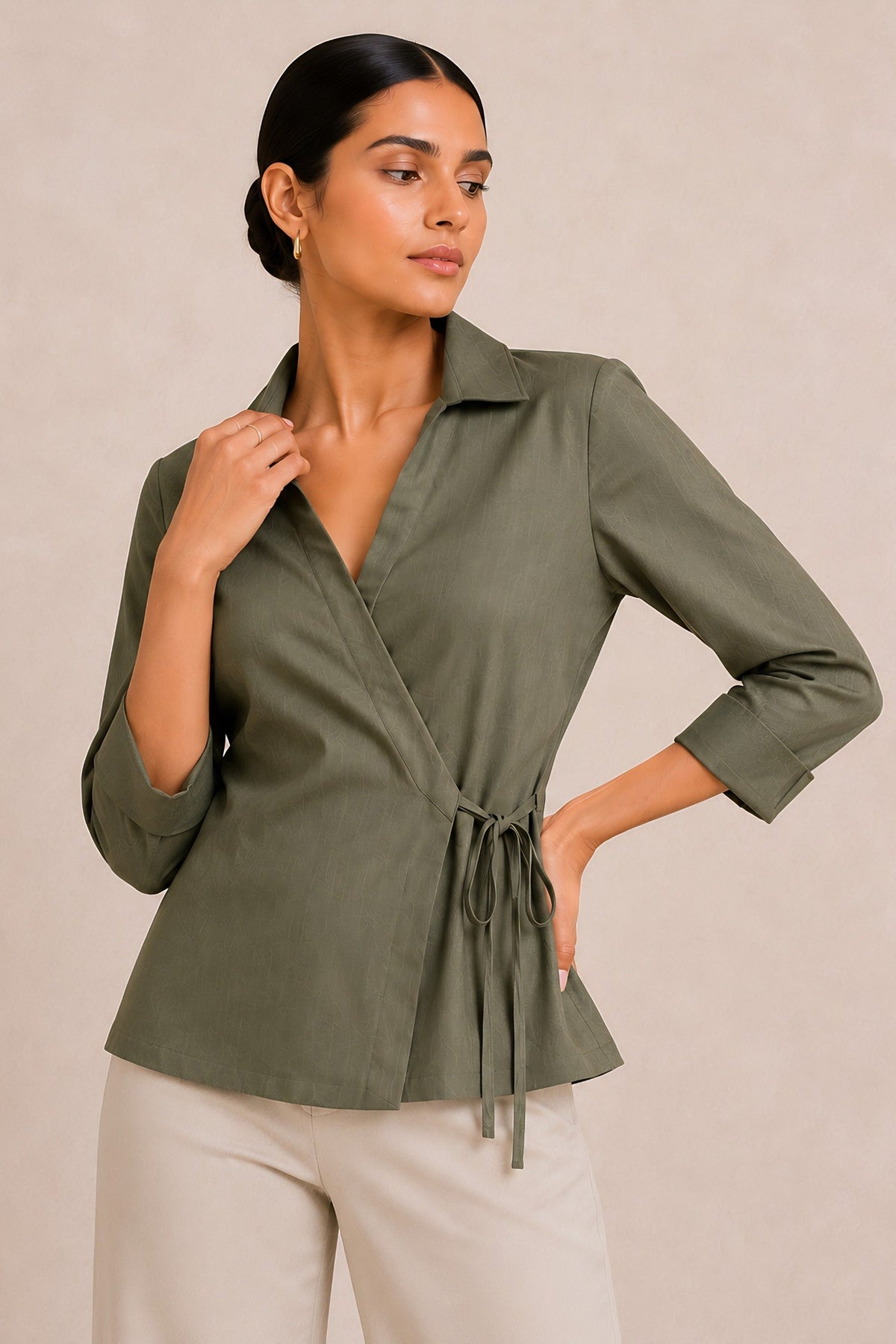 Green Wrap Shirt