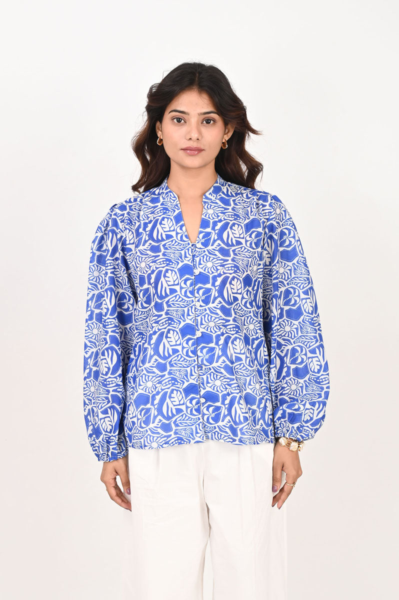 Azure Blue Collared Shirt