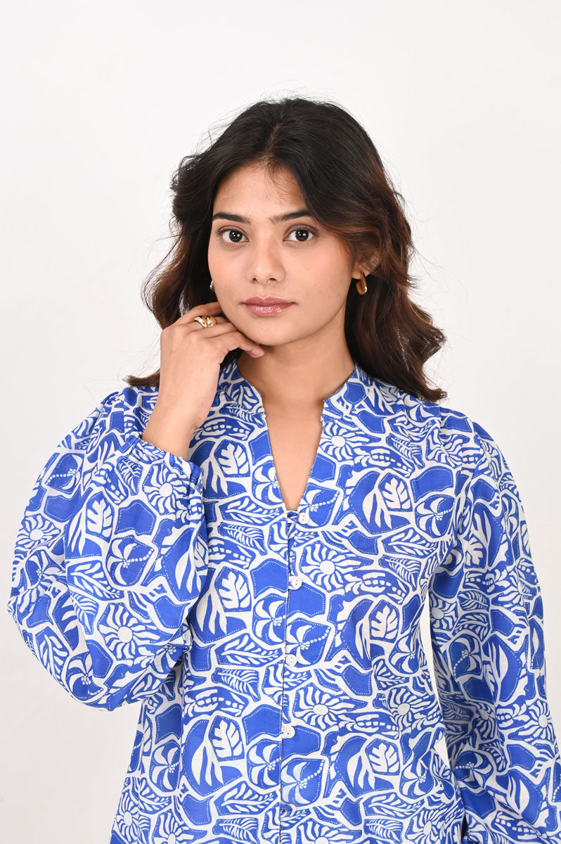 Azure Blue Collared Shirt