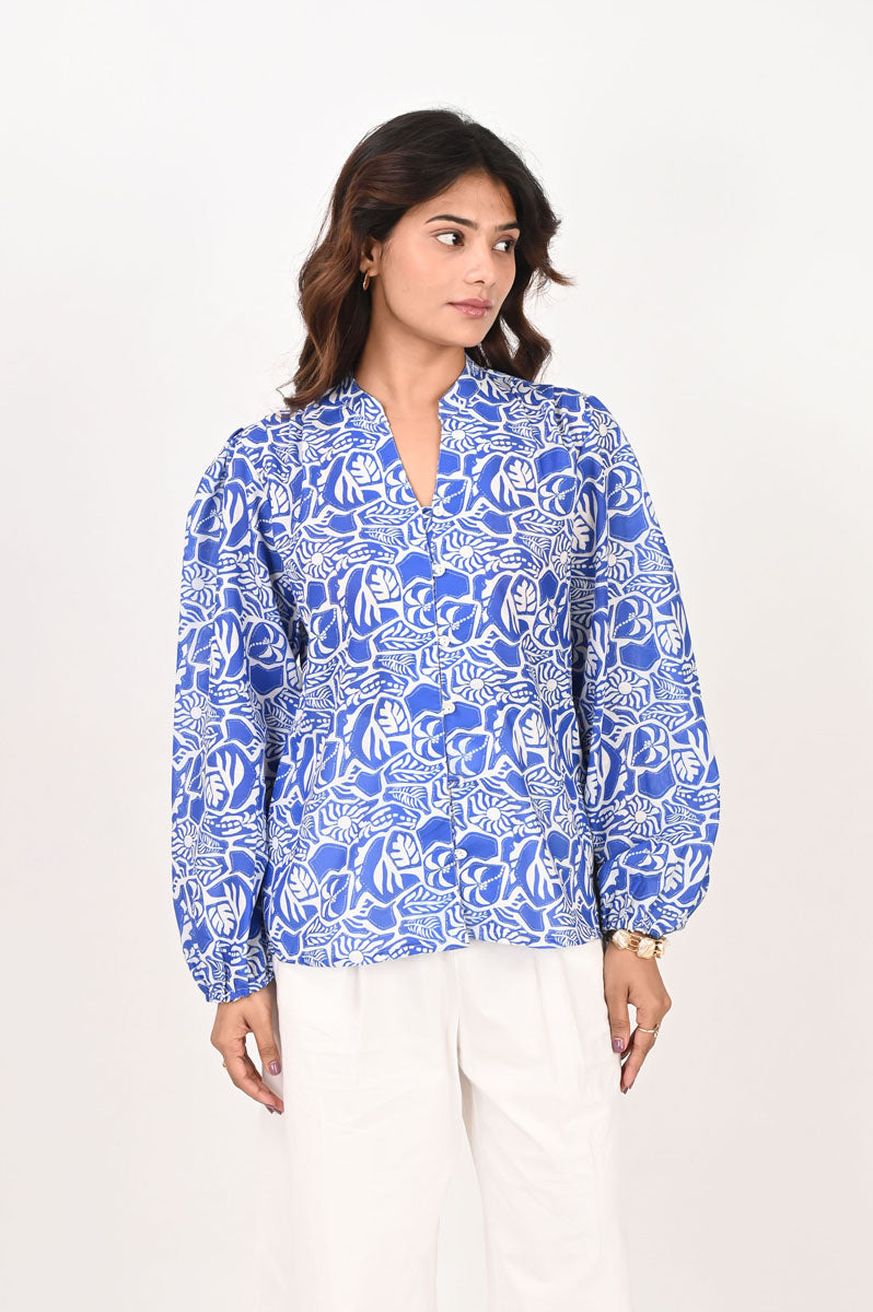 Azure Blue Collared Shirt