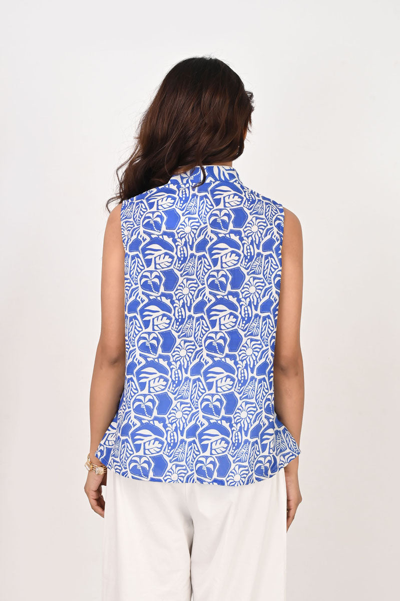 Azure Blue Sleeveless Top