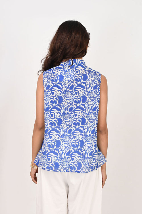 Azure Blue Sleeveless Top