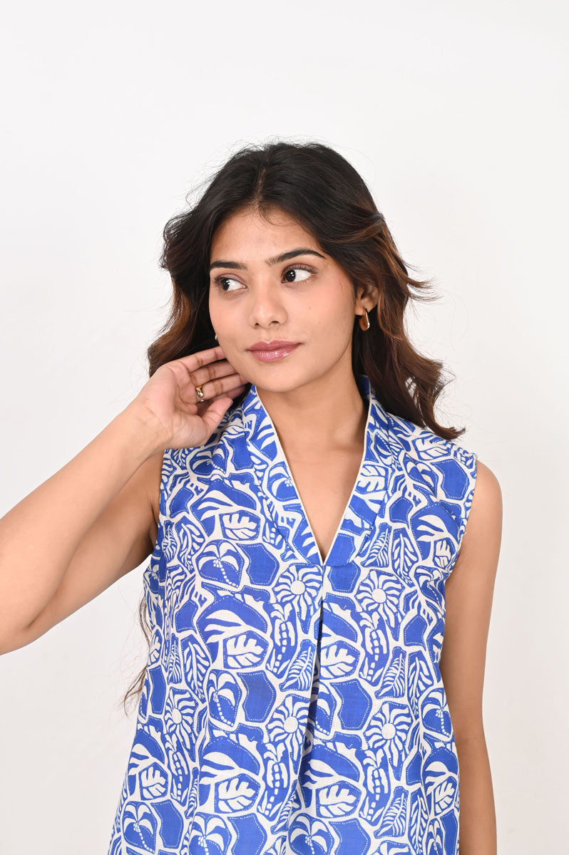 Azure Blue Sleeveless Top