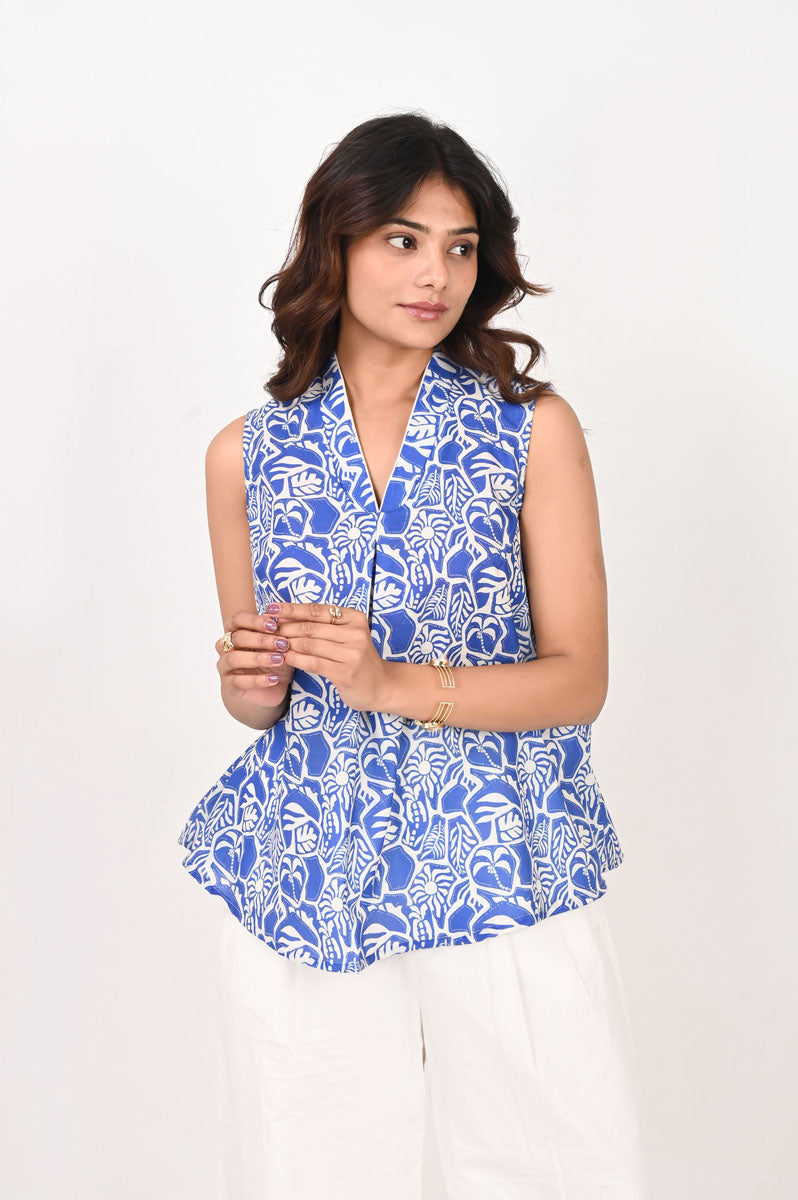 Azure Blue Sleeveless Top