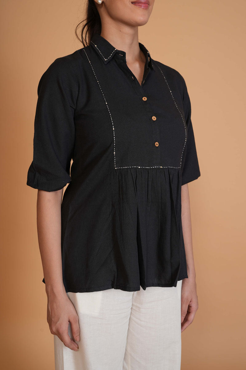 Black Flex A-Line Top