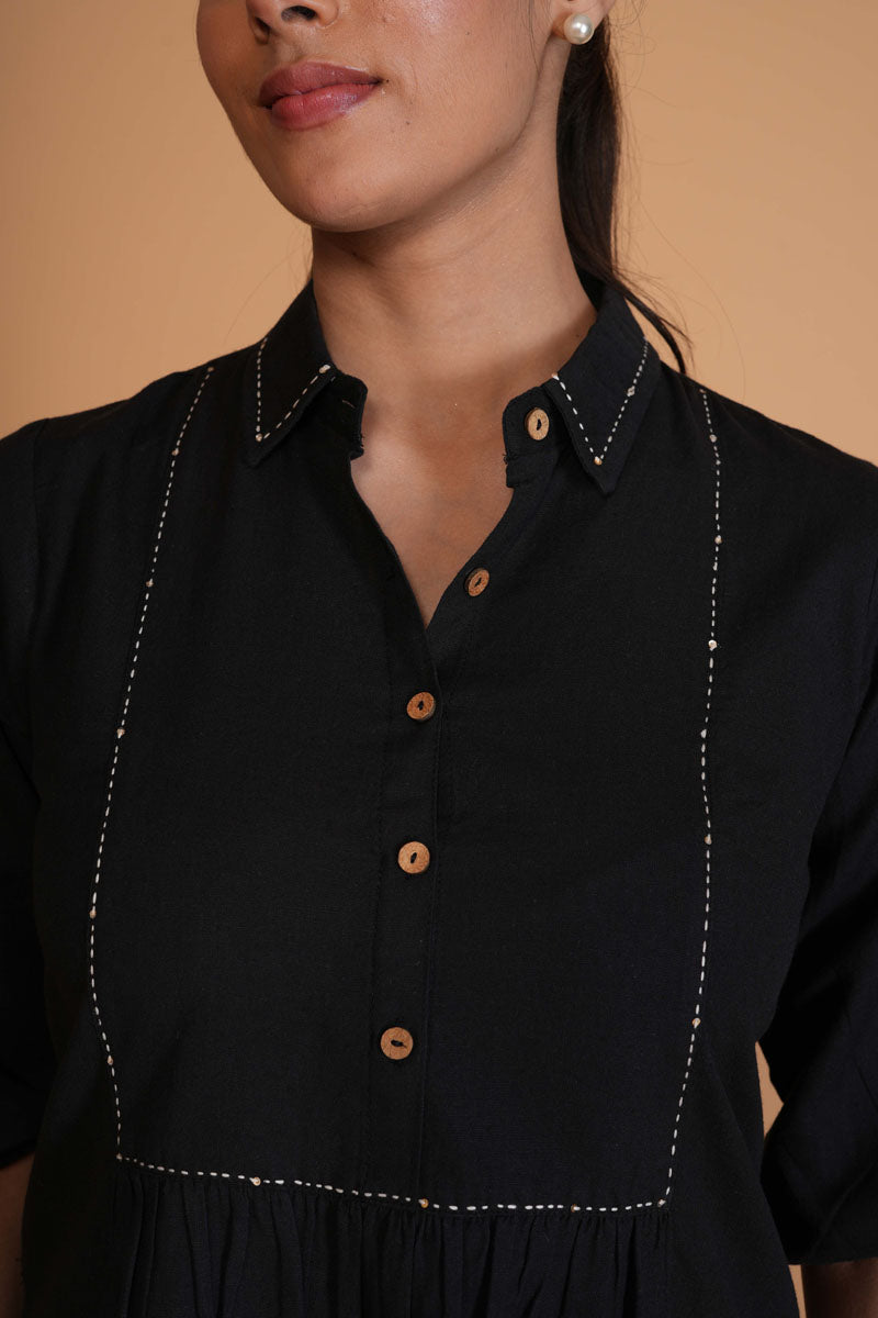 Black Flex A-Line Top