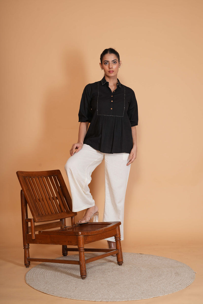 Black Flex A-Line Top