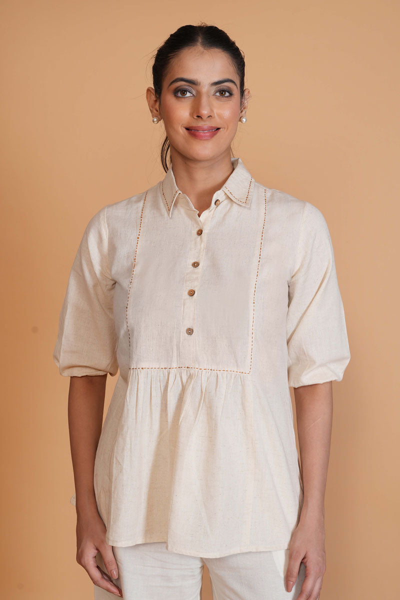 Cream Flex A-Line Top