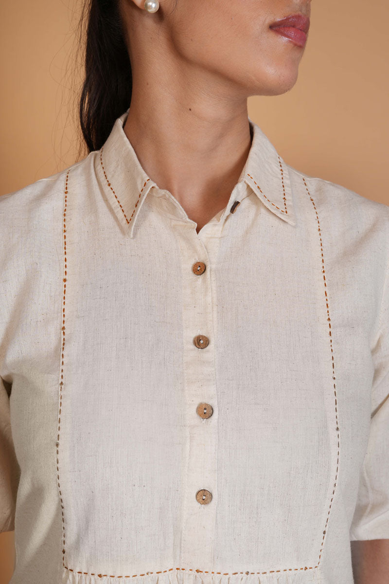 Cream Flex A-Line Top