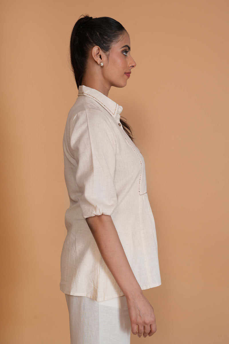Cream Flex A-Line Top