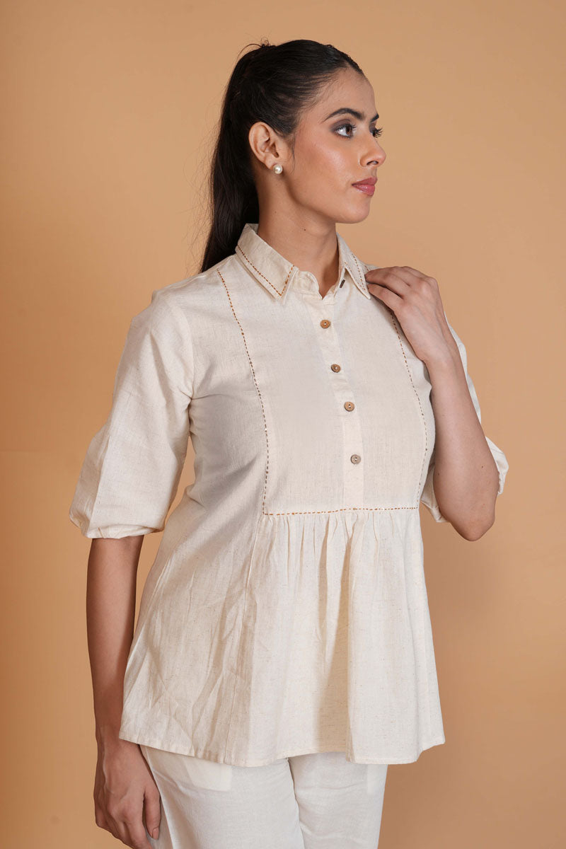 Cream Flex A-Line Top