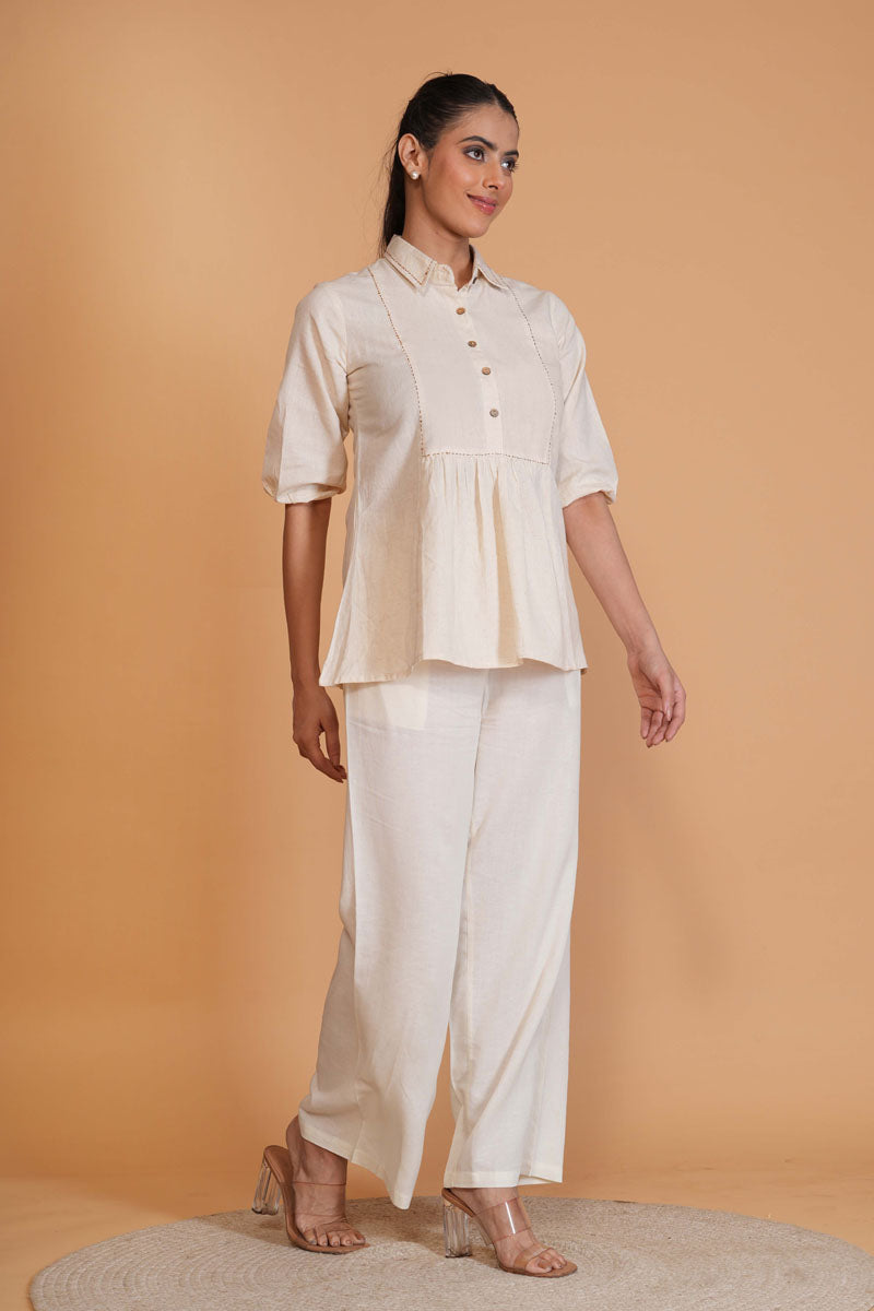 Cream Flex A-Line Top