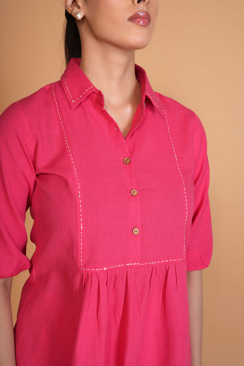 Hot Pink Flex A-Line Top