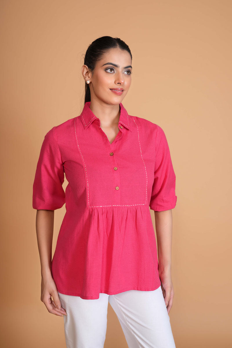 Hot Pink Flex A-Line Top