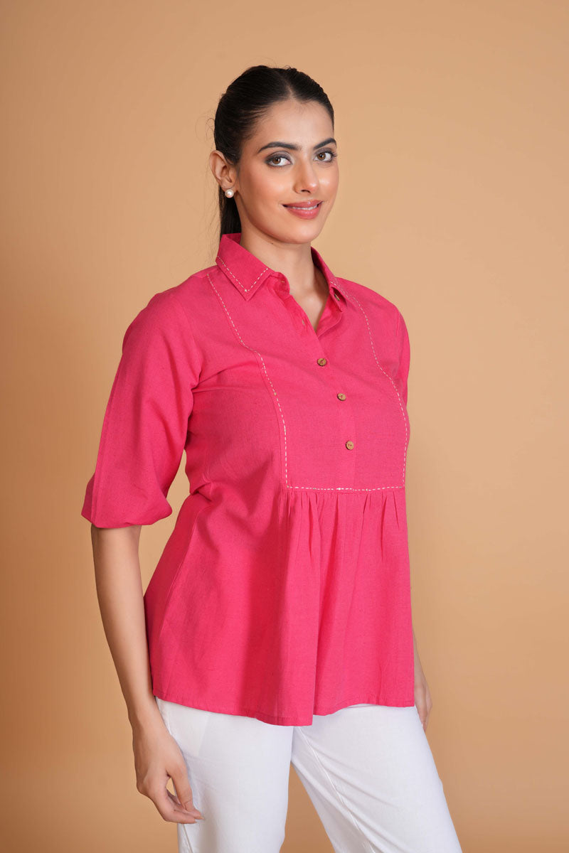 Hot Pink Flex A-Line Top