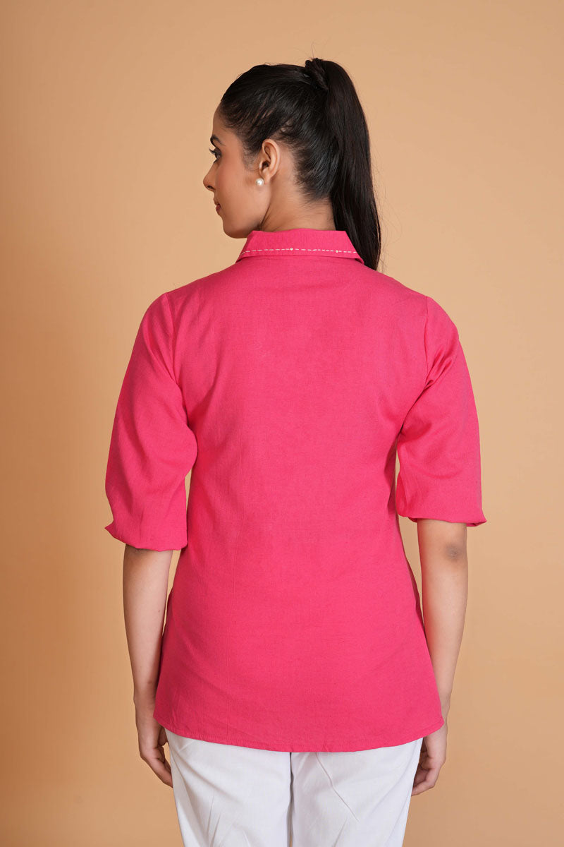 Hot Pink Flex A-Line Top