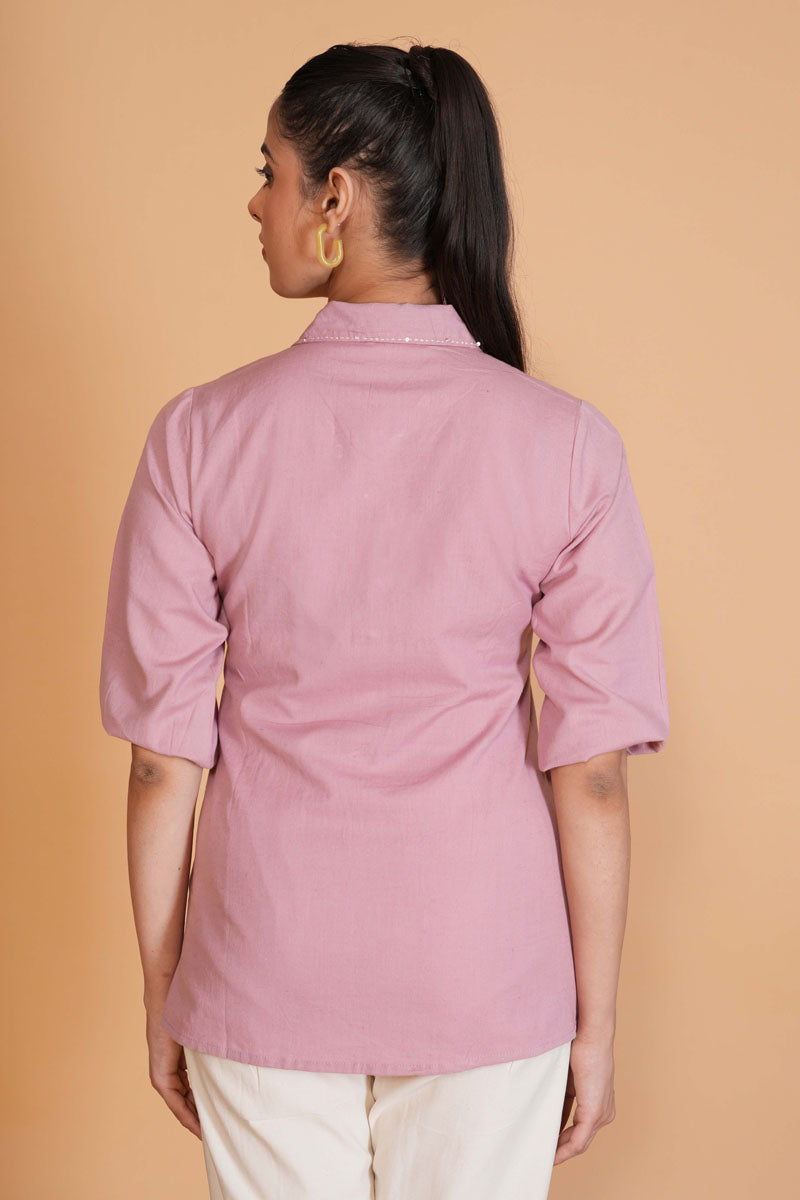 Lavender Flex Cotton A-Line Top