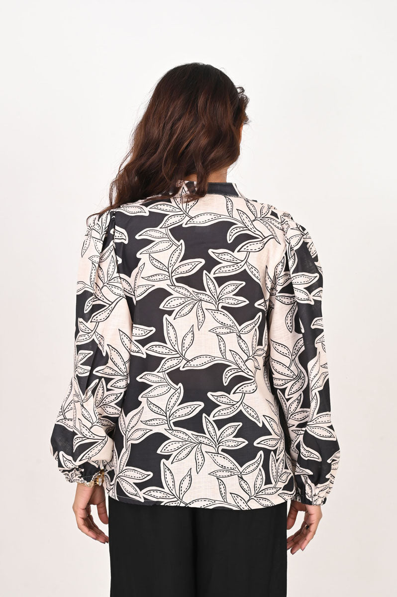 Mono Foliage Collared Shirt