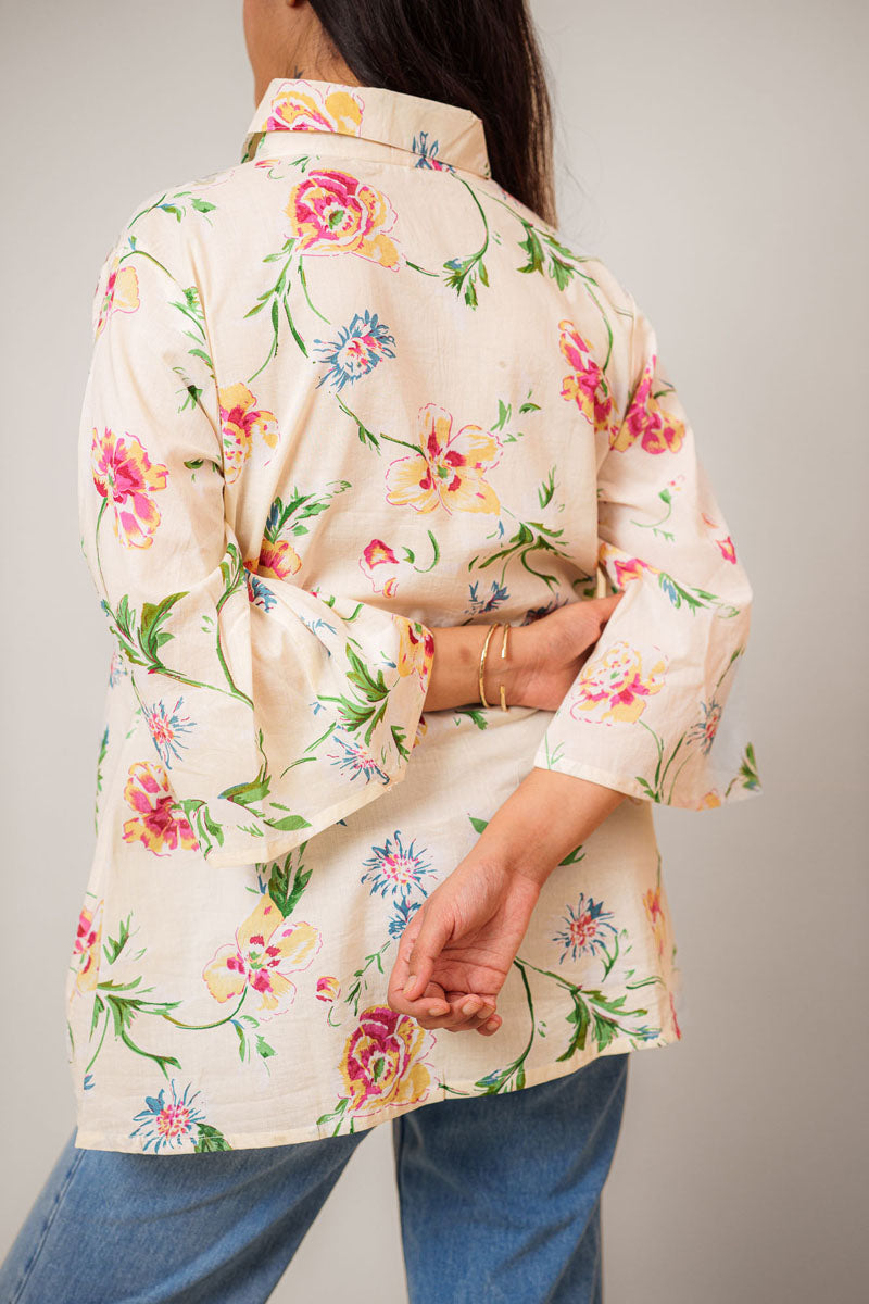 Off-White Floral Relaxed Shirt