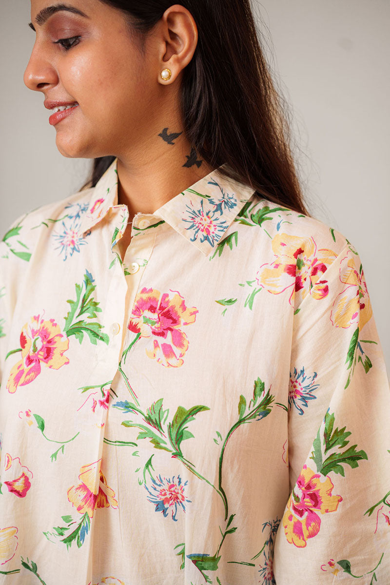 Off-White Floral Relaxed Shirt
