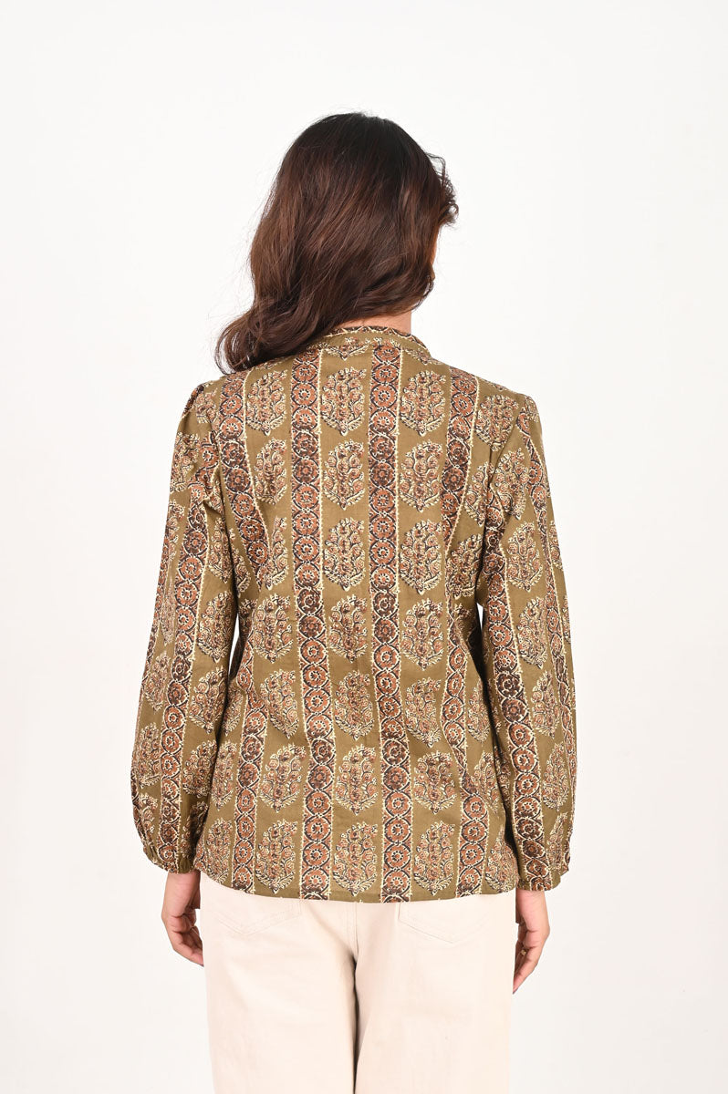 Olive Printed Shirt