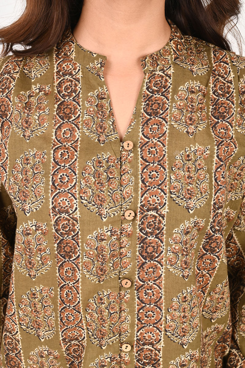 Olive Printed Shirt