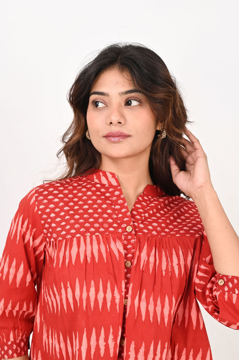 Red Geometric Shirt